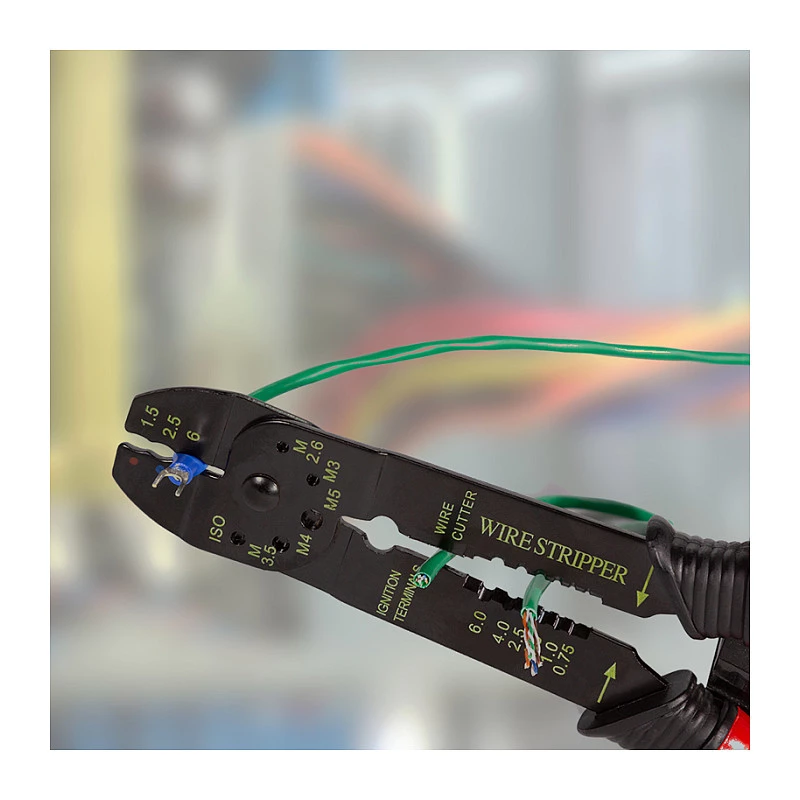 Alicate de cravar universal LOGILINK para terminais isolados com conjunto de terminais