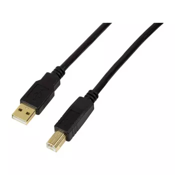 LogiLink Cabo de extensão ativo USB 2.0, ficha USB-A para ficha USB-B, 20 m, com amplificador de sinal, preto
