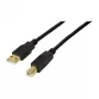 LogiLink Cabo de extensão ativo USB 2.0, ficha USB-A para ficha USB-B, 20 m, com amplificador de sinal, preto