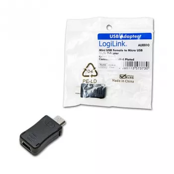LogiLink Adaptador USB 2.0 Micro USB Type-B fêmea para USB Type-A macho