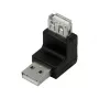Adaptador angular USB 2.0 LogiLink 270° A/M para A/F, 480 Mbps, preto
