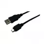 Cabo LogiLink USB 2.0, ficha USB-A para ficha Mini-USB, preto, 3 m