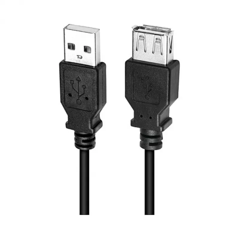 Cabo de extensão LogiLink CU0011B USB 2.0, ficha USB-A para conector fêmea USB-A, preto, 3 m
