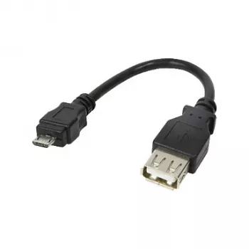 Cabo adaptador OTG LogiLink AU0030 USB 2.0, Micro-USB-B macho para USB-A fêmea, 480 Mbit/s, 0,1 m, preto