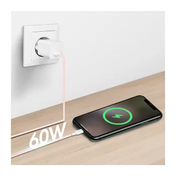 Cabo LogiLink CU0324 USB 2.0 Type-C, A/M para C/M, 480 Mbps, 60W, Nylon, rosa, 1 m