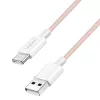 Cabo LogiLink CU0324 USB 2.0 Type-C, A/M para C/M, 480 Mbps, 60W, Nylon, rosa, 1 m