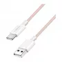 Cabo LogiLink CU0324 USB 2.0 Type-C, A/M para C/M, 480 Mbps, 60W, Nylon, rosa, 1 m