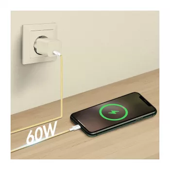 Cabo LogiLink USB 2.0 Type-C, C/M para C/M, 480 Mbps, 60W, nylon, amarelo, 0,5 m
