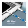 Cabo LogiLink USB 2.0 Type-C para Type-C, 1m, 60W Power Delivery, nylon entrelaçado, rosa