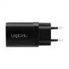 Logilink Kit de carregamento USB-A/C, 15 W, 1x USB-A, 1x USB-C, preto