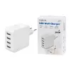 Logilink Carregador USB-A, 24 W, 4 portas, 4x USB-A, branco