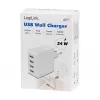 Logilink Carregador USB-A, 24 W, 4 portas, 4x USB-A, branco
