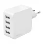 Logilink Carregador USB-A, 24 W, 4 portas, 4x USB-A, branco