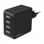 LogiLink Carregador de parede USB-A, 24W, 4 portas, 4x USB-A, preto