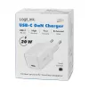 LogiLink Carregador USB-C 20 W GaN, 1 porta, USB Power Delivery, branco