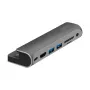 LogiLink UA0385 estação de acoplamento USB-C, 7 portas, USB 3.2 Gen1, PD, 4K HDMI, SD/microSD, 3,5 mm, para iPad, alumínio