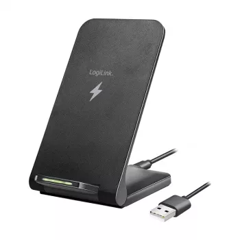 Suporte de carregamento rápido sem fios Logilink 15 W, bobina dupla, preto