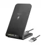 Suporte de carregamento rápido sem fios Logilink 15 W, bobina dupla, preto