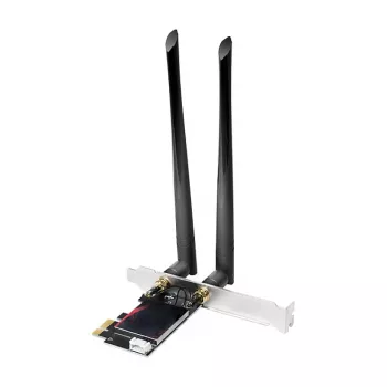 LogiLink WL0248 placa PCI-Express Wi-Fi 6E AX5400 Tri-Band com Bluetooth 5.2, 2,4/5/6 GHz, 2 antenas removíveis de 5 dBi, Intel AX210, WPA3, Windows 10/11 e Linux