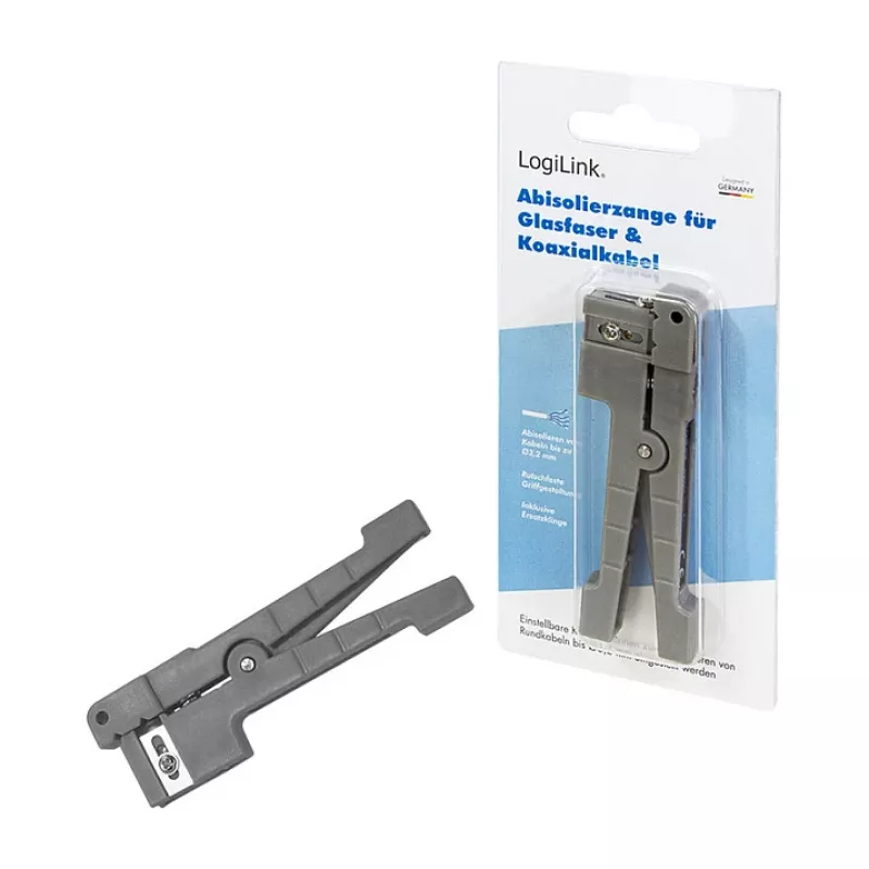 LOGILINK WZ0063 Ferramenta Universal de Descasque de Cabo para Fibra Ótica, Cabos Coaxiais e de Cobre até 3,2 mm