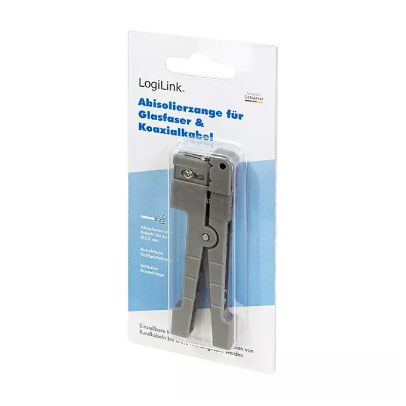LOGILINK WZ0063 Ferramenta Universal de Descasque de Cabo para Fibra Ótica, Cabos Coaxiais e de Cobre até 3,2 mm