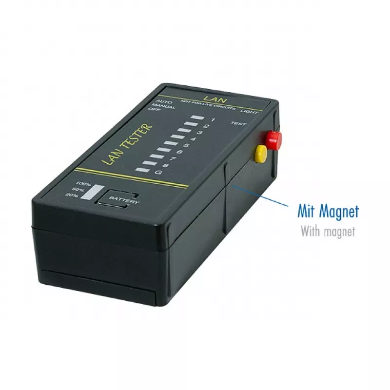 LOGILINK WZ0080 testador de cabos LAN e localizador PoE com íman, lanterna, LCD retroiluminado, alcance de 300 m