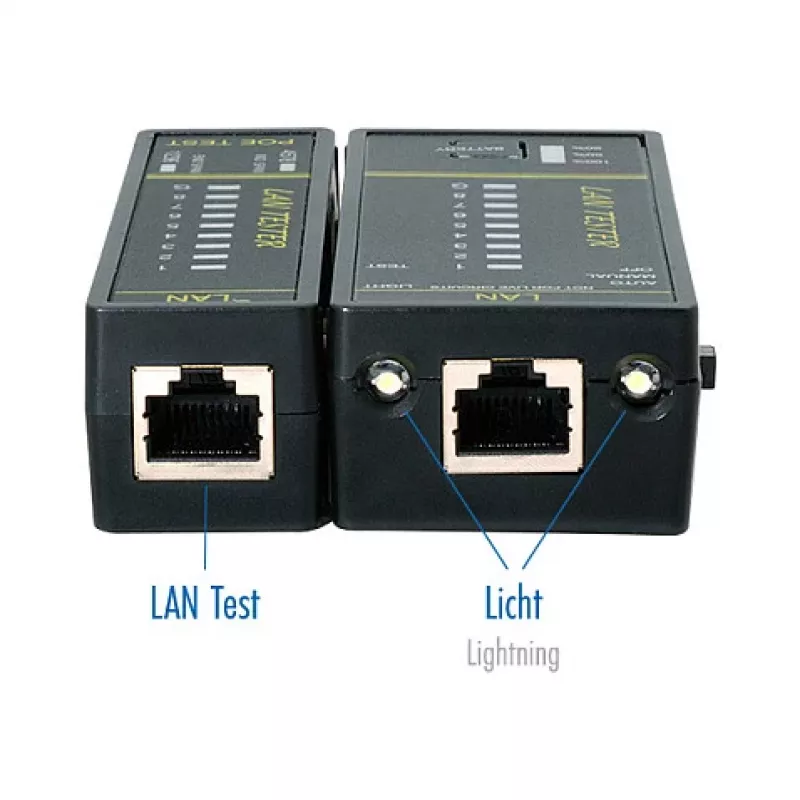 LOGILINK WZ0080 testador de cabos LAN e localizador PoE com íman, lanterna, LCD retroiluminado, alcance de 300 m