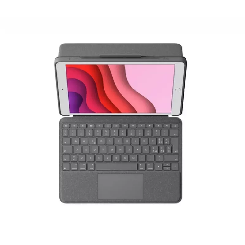 Logitech Combo Touch - Teclado e capa folio - com trackpad - retroiluminado - Apple Smart Connector - QWERTY - Italiano - Grafite - para Apple iPad de 10,2 polegadas (7.ª geração, 8.ª geração, 9.ª geração)