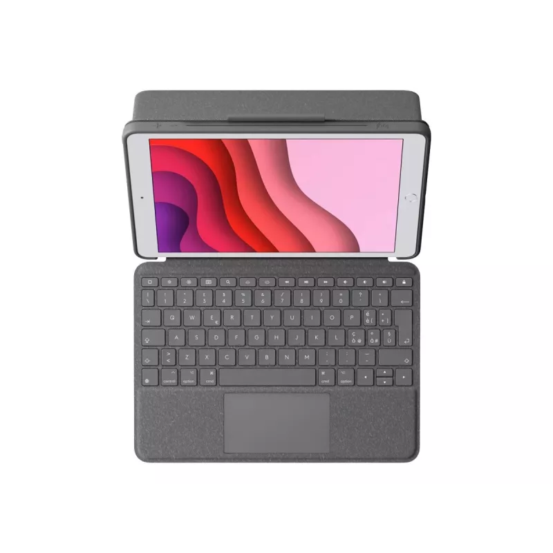 Logitech Combo Touch - Teclado e capa folio - com trackpad - retroiluminado - Apple Smart Connector - QWERTY - Italiano - Grafite - para Apple iPad de 10,2 polegadas (7.ª geração, 8.ª geração, 9.ª geração)