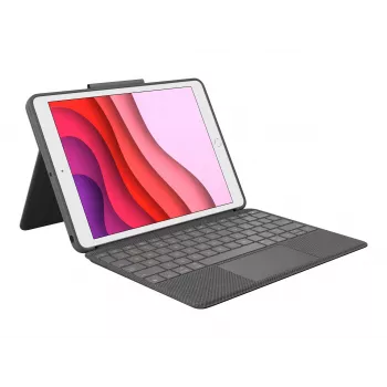 Logitech Combo Touch teclado e capa folio com trackpad para Apple iPad 10,2 polegadas (7.ª, 8.ª, 9.ª geração) - grafite - layout UK