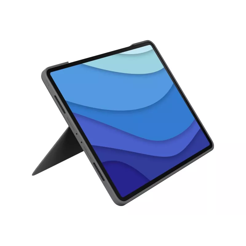 Logitech Combo Touch capa com teclado e trackpad para iPad Pro 12.9 (5.ª geração), disposição Pan Nordic, Oxford Gray