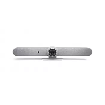 Logitech ConferenceCam Rally Bar Branco - Barra de videoconferência 4K UHD com zoom 15x, 6 microfones beamforming, enquadramento automático por IA