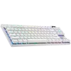 Logitech G PRO X TKL Lightspeed teclado gaming sem fios, QWERTY nórdico, retroiluminado, 2,4 GHz/Bluetooth, interruptores táteis, branco