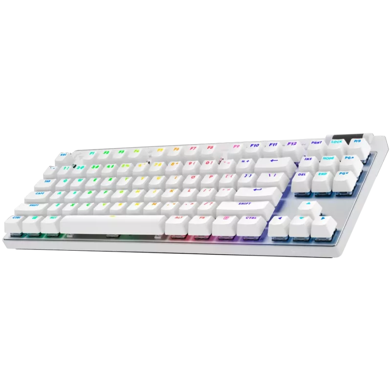 Logitech G PRO X TKL Lightspeed teclado gaming sem fios, QWERTY nórdico, retroiluminado, 2,4 GHz/Bluetooth, interruptores táteis, branco