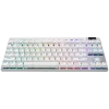 Logitech G PRO X TKL Lightspeed teclado gaming sem fios, QWERTY nórdico, retroiluminado, 2,4 GHz/Bluetooth, interruptores táteis, branco