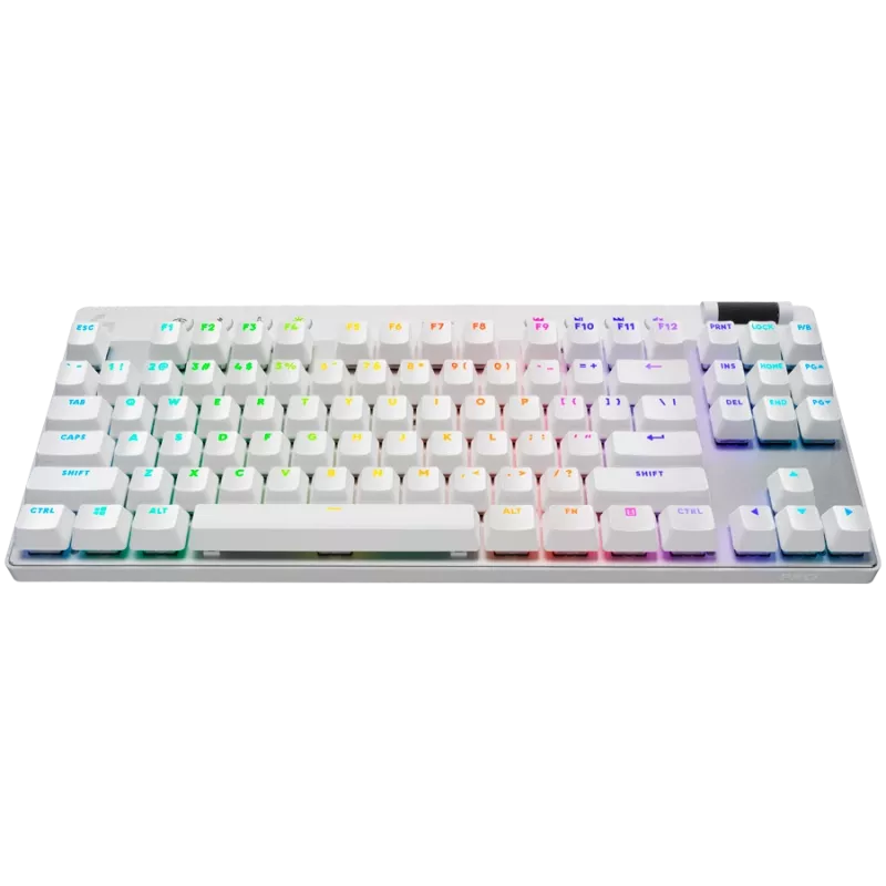 Logitech G PRO X TKL Lightspeed teclado gaming sem fios, QWERTY nórdico, retroiluminado, 2,4 GHz/Bluetooth, interruptores táteis, branco