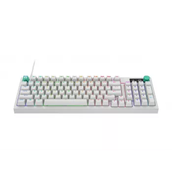 Logitech G316 X 98 Teclado mecânico compacto para gaming, GX Brown Tactile, LIGHTSYNC RGB, Branco, Layout alemão