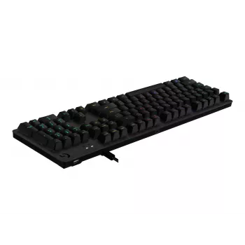 Logitech G512 Carbon teclado mecânico gaming - GX Brown tátil, LIGHTSYNC RGB, USB passthrough, alumínio aeronáutico, tamanho completo