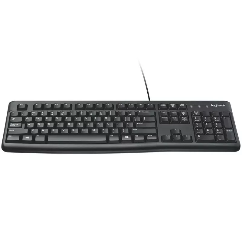 Teclado USB Logitech K120 for Business, com fios, formato completo, preto