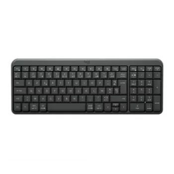 Teclado sem fios Logitech K250 - preto - tamanho completo - QWERTY - teclas de membrana - RF 2,4 GHz - recetor USB Unifying - 2 pilhas AA - 24 meses de autonomia - resistente a salpicos - pés inclináveis ajustáveis - Windows/macOS/Chrome OS