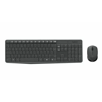 Conjunto de teclado e rato sem fios Logitech MK235, 2,4 GHz RF, layout QWERTZ, preto, recetor USB – 920-008031