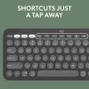 Logitech Pebble 2 Combo Tonal Graphite Conjunto de teclado e rato sem fios, Layout francês AZERTY, Bluetooth e recetor USB Logi Bolt, cliques silenciosos, multi-dispositivo, plástico reciclado