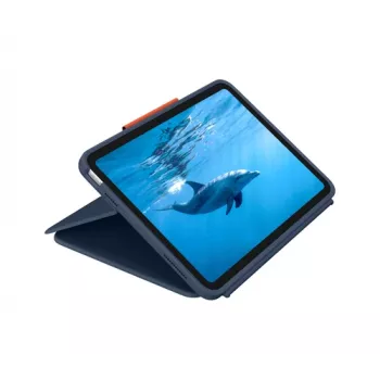 Logitech Rugged Combo 4 capa com teclado e trackpad para iPad 10.ª geração, Apple Smart Connector, Classic Blue