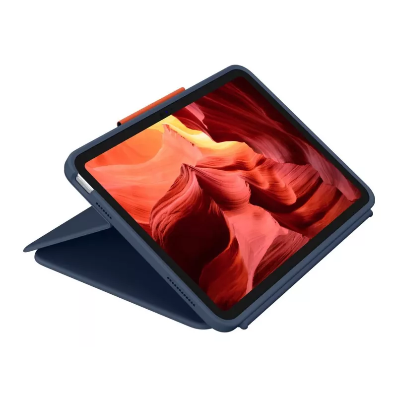 Logitech Rugged Combo 4 capa com teclado e trackpad para iPad 10.ª geração, Apple Smart Connector, Classic Blue