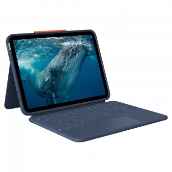 Logitech Rugged Combo 4c Touch Classic Blue (CH) capa com teclado e trackpad para iPad 7/8/9