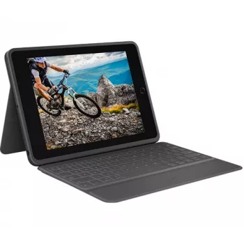 Capa com teclado Logitech Rugged Folio Graphite para iPad 7/8/9