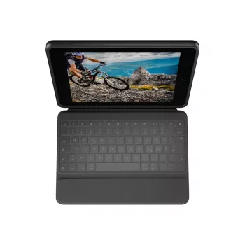 Capa com teclado Logitech Rugged Folio Graphite para iPad 7/8/9