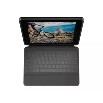 Teclado Logitech Rugged Folio e capa folio com Apple Smart Connector – layout AZERTY francês – grafite – para iPad Apple 10,9 polegadas (10.ª geração)