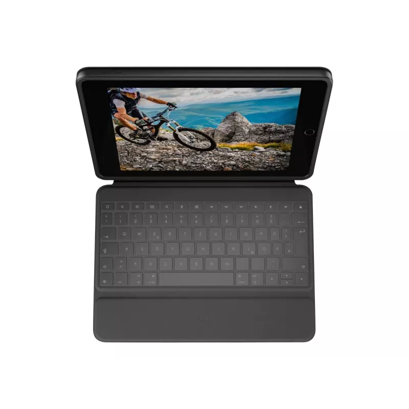 Logitech Rugged Folio com Teclado QWERTY US International para Apple iPad de 10.ª Geração (A2696) - Grafite, Proteção contra Quedas MIL-STD-810G
