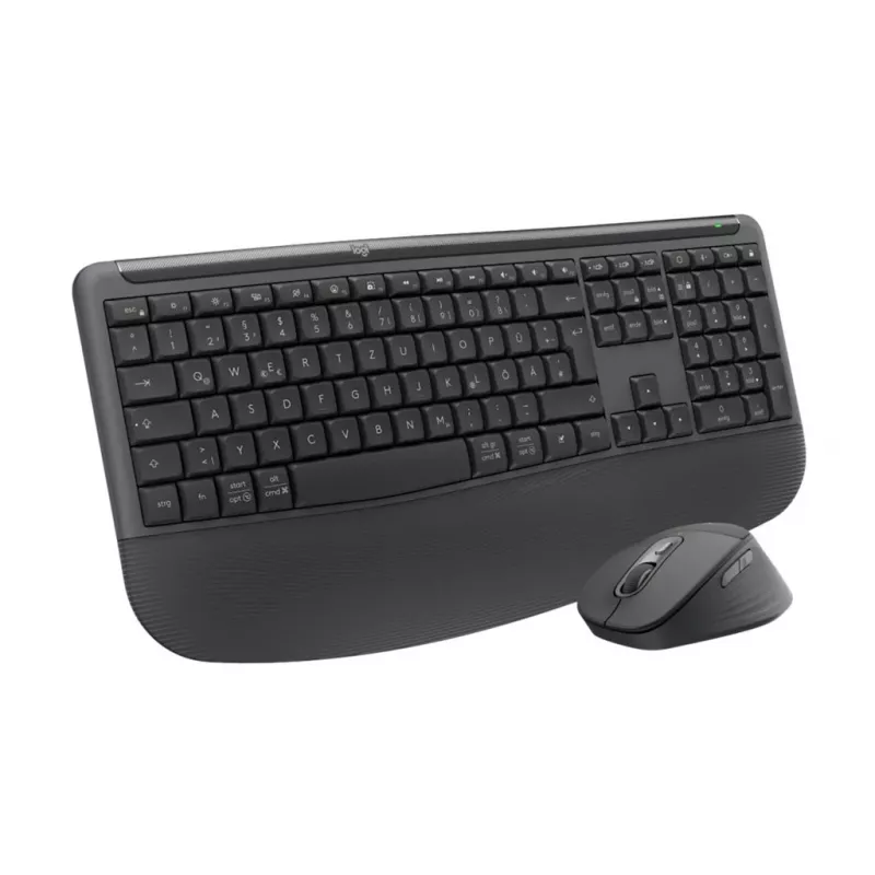 Logitech Signature Comfort Plus Combo MK880 for Business - conjunto de teclado e rato - Full Size - com indicador LED de bateria - sem fios - USB-C, Bluetooth LE - QWERTZ - alemão - grafite